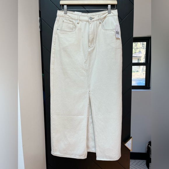 Blank NYC Cream Beige Denim Maxi Skirt women’s size 28 NWT - Picture 1 of 9